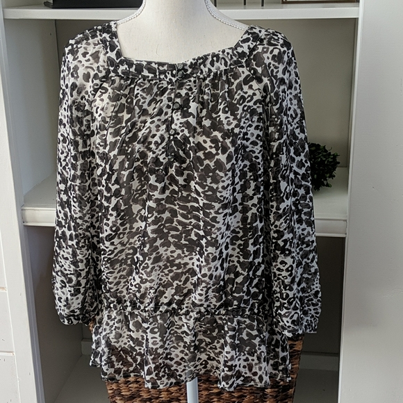Apt. 9 Tops - Black Cheetah Blouse